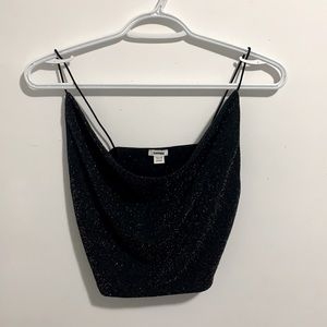 Garage Scoop Neck Glitter Crop Top